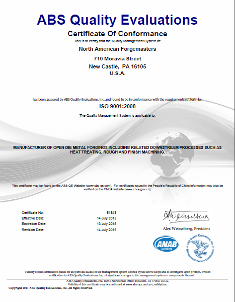 NAF Receives ISO 9001:2008 Certification